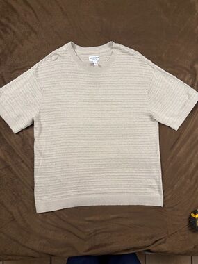Arizona Jean Company Short Sleeve Knit Tee in Light Beige